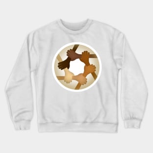 Six Interlocked Arms And Hands Crewneck Sweatshirt